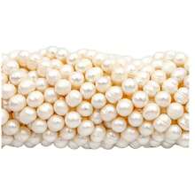 Perla Natural Cultivada de Río Redonda Irregular 1 Tira Ideal para Bisutería y Manualidades Diseño Sofisticado y Elegante - 6mm - Ver 1