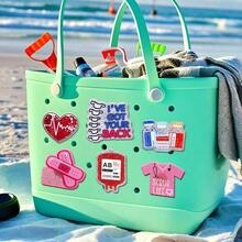 Nurse Charms, Nurse Accessories Bogg Bags, Insert Decorative Attachments Simply Beach - Nurse 9pcs - View 6