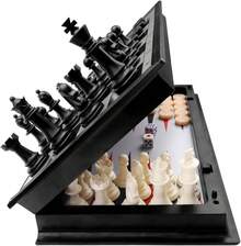 10" Magnetic Travel Chess Set - 3 In 1 With Folding Case - 13" - View 12