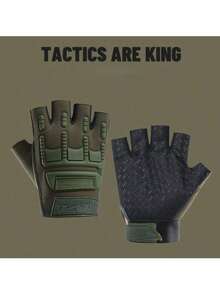 A Pair Of Family Fitness, Finger-Opening PU Motorcycle Riding Gloves, Punk Hip-Hop PU Gloves, Outdoor Riding Gloves, Half-Finger Gloves, Motorcycle Gloves, Durable Fitness Gloves, Outdoor Sports Mountaineering Gloves For Gym Training