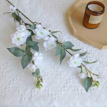 圣诞装饰，假植物山茶花人造花，多头山茶花插花长茎假花家居装饰，新鲜野生茶花