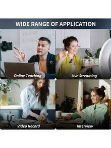 高品质专业无线领夹式麦克风，智能降噪，全向电容式，带防风罩，二合一无线领夹式麦克风，用于录制内容、直播、采访、歌曲录制、播客、采访和视频博客 - USB Type-C，可充电 60mAh 锂电池，2.4G/3G/4G/5G 连接，采访录音 | 无线麦克风 | 全向拾音 | 便携式无线麦克风 | 智能手机麦克风