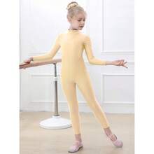 YgneeDom Kids Girls One Piece Spandex Unitards, Long Sleeve Turtleneck Unitard, Full Body Catsuit, Dance Leotard Costumes{"Color_name":"Flesh","Size_name":"Small"} - 肉 - 查看 5