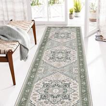 Soft Neutral Area Rugs 5x7, Washable Rug With Non Slip Backing, 5 X 7 Faux Cashmere Low-Pile Carpet, Cream White & Blue & Light Brown,  2025 Design - Green - View 17