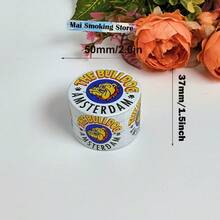 2inch 50mm White Dog Herb Grinder Zinc Alloy Mortar Grass Grinder Mushroom Tobacco Manual Pestle 4-Layers Mill Metal Crusher Cigarette Cigar Tools Smoking Accessories Gift