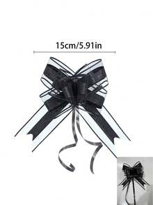 10pcs-Wedding Car Ribbon Pull Flower, Convenient Gift Packaging Decoration 3D White Flower, DIY Wedding Theme Bride Bridesmaid Wrist Decoration Flower, Curtain Tablecloth Gauze Tie Flower, Candy Bag Tie,Signboard Decoration Flower