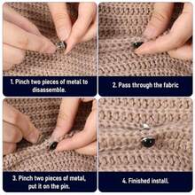 12Pcs Mini No Sew Black Buttons 10mm/0.39" Cover Up Button Women Shirt Brooch Buttons MultiPurpose Button Covers For Women Blouses Jacket Coat Loose Jeans Pants DIY Sewing Replacement Black - màu đen - Xem 3