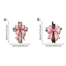 1pc Christian Wooden Sign - Pink Bow Room Decor, Bow Bible Verse Decoration, Inspirational Christian Gift (For Women), 12*8 Inches - Multicolor - View 3