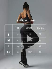 FWH Fashionable Outdoor Running Sports Lifestyle Yoga High-Waisted Butt-Lifting Peach-Shaped Slimming Tummy-Control Body-Shaping Leg-Lengthening Pocket Flared Hem Design Casual Versatile Street Elegant Style Flared Pants Tights - Black - View 3