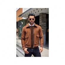 Men's Crew Neck Sweater Slim Fit Lightweight Sweatshirts Knitted Pullover For Casual Or Dressy Wear - 咖啡 - 查看 5