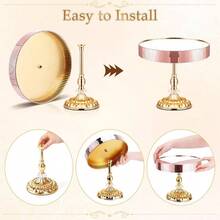 12 Pieces Gold Cake Stand Set, Vintage Cake Display Stand With And Cupcake Display Tray, Dessert Table Display Set Wedding Party Shower Anniversary Celebration - 金-E - 查看 5