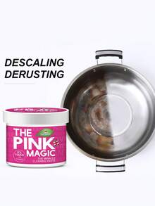 粉色魔法清洁膏，温和多用途清洁膏，去除厨房顽固油渍，强力不锈钢锅具清洁剂 - 彩色 - 查看 3