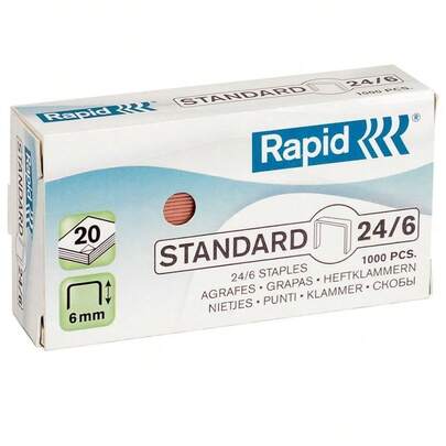 GRAPAS RAPID 1000 UNIDADES 24/6 COBREADAS - ESSELTE