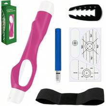 5 - In - 1 Training Kit: Grip Trainer, Swing Correcting Arm Band, High - Resolution Impact Tape Correct Position, Adjustable Tee Height Club Groove Sharpener Adjusting Hitting - Hồng - Xem 1