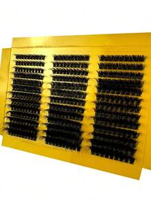 Hàng mới 351 chiếc/hộp, 13 hàng, 60+80+100 sợi chân mi, độ dày 0.07mm, mi giả lông chồn siêu mịn, độ dài hỗn hợp 10-18mm, kiểu mi 3D Russian Volume, hộp đen vàng, thích hợp sử dụng hàng ngày. - màu đen - Xem 11