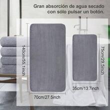 Juego de Toallas de Bao, 6 Piezas Suave y Agradable para La Piel Velln de Coral Toalla, Absorbente, Secado Rpido, Lavable a Mquina para Hotel, Hogar y Gimnasio Gris - GRIS - Ver 3
