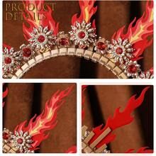 Flame Halo Crown Headpiece Spiked Fire Headband Greek Goddess Headpiece For Women Halloween Renaissance Costume
