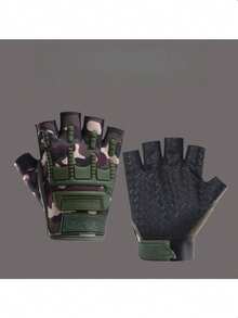 A Pair Of Family Fitness, Finger-Opening PU Motorcycle Riding Gloves, Punk Hip-Hop PU Gloves, Outdoor Riding Gloves, Half-Finger Gloves, Motorcycle Gloves, Durable Fitness Gloves, Outdoor Sports Mountaineering Gloves For Gym Training