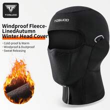 TOSUOD Motorcycle Visor & Face Mask - Windproof Fleece, Cold/Warm, Windproof & Full-Face Cover For Men & Women, Winter, Hand Washable (Compatible With Motorcycles/Snowmobiles) - Black - View 16