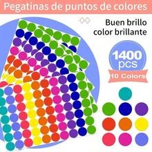 1400 Pcs Pegatinas De Puntos De Colores, Ronda De Etiquetas De Codificacin De Color, Polka Crculo De Puntos Etiqueta Engomada Para La Oficina, Aula, Papeles - Multicolor - Ver 4