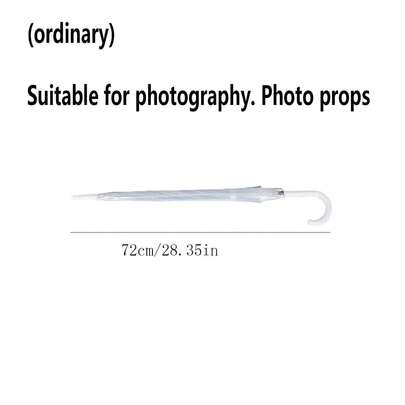 1 pieza Paraguas transparente, paraguas de mango largo, punto fotográfico popular, accesorio de decoración de paraguas transparente, mango recto, fresco y lindo