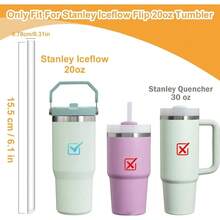 6PCS Straws Compatible With IceFlow Flip 20oz Stainless Steel Tumbler, Reusable,  BPA - Drinking Straws With Cleaning Brush - 6Iceflowstraws-20oz-Tou - Xem 2