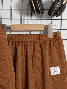 Bộ 2 áo khoác hoodie trơn màu có khóa kéo và quần dài cho bé trai, mùa xuân/thu - màu nâu - Xem 9