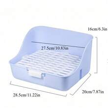 宠物兔砂盆，防溅尿盆，适用于雪貂、豚鼠、兔子、龙猫，方形砂盆，带钢丝/塑料底网 - 彩色 - 查看 10