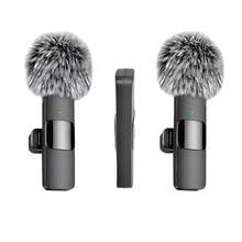 高品质专业无线领夹式麦克风，智能降噪，全向电容式，带防风罩，二合一无线领夹式麦克风，用于录制内容、直播、采访、歌曲录制、播客、采访和视频博客 - USB Type-C，可充电 60mAh 锂电池，2.4G/3G/4G/5G 连接，采访录音 | 无线麦克风 | 全向拾音 | 便携式无线麦克风 | 智能手机麦克风