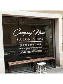 定制乙烯基窗贴 | 圣诞节窗贴 | 公司名称或标志 - 店面贴纸 - 个性化定制 - 定制商店 - 公司窗户或门贴 - 彩色 - 查看 32