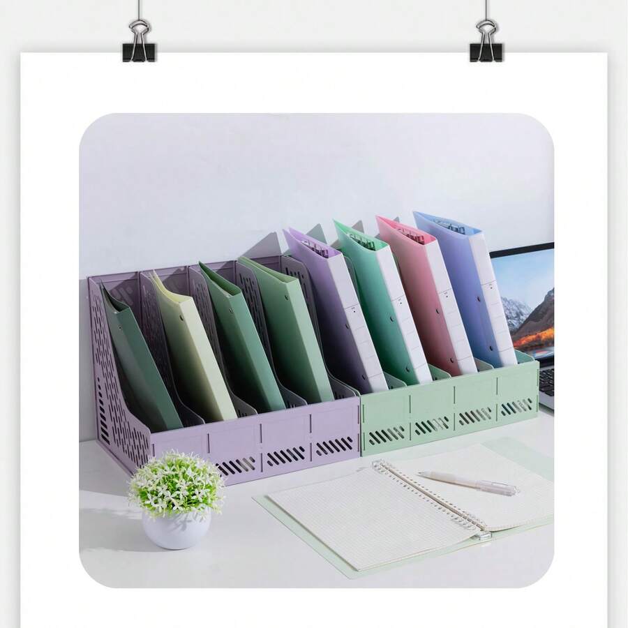 Suporte de Pastas de Arquivo para Mesa, Caixa de Armazenamento de Arquivos de Escritório, Cesta Organizadora de Documentos, Prateleira Porta-Arquivos