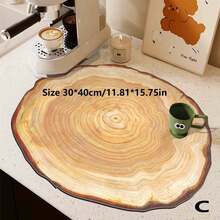 1 pieza Almohadilla para encimera de imitación de grano de madera, específica para la cocina, almohadilla de drenaje, almohadilla absorbente para la parte superior del fregadero, almohadilla para la barra de café