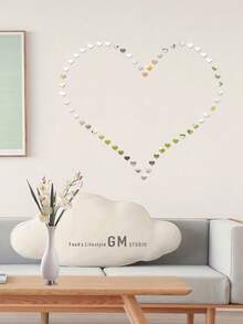 100 قطعة من ملصقات المرآة القلبية الشكل اللاصقة ذاتيًا من الأكريليك، ملصقات قلب صغيرة عاكسة مقاومة للماء، مناسبة لديكور المنزل، الجدران المميزة، مشاريع الحرف اليدوية DIY، وديكورات الحفلات أو الزفاف - متعدد الألوان - مشاهدة 6