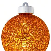 Holiday Time Light - Up Clear With Gold Flakes Plastic Christmas Ornament (3 - Pack), 3.1" Each