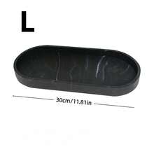 1 件梳妆台托盘 - 硅胶椭圆形浴室台面托盘，大理石纹理设计，非常适合皂液器、香水、珠宝和洗漱用品、浴室整理和储存、珠宝展示、香水和珠宝、时尚浴室托盘配件、浴室装饰和配件、浴室托盘