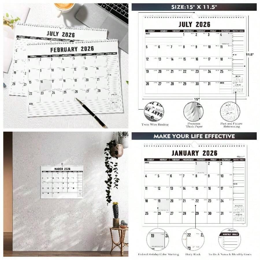 2026 Wall Calendar - 2026 Calendar, 15x 11.5 January. 2026 - December ...