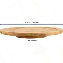 360° Bamboo Rotating Board Snack Plate Cold Cuts Appetizers - 摩卡棕 - 查看 5