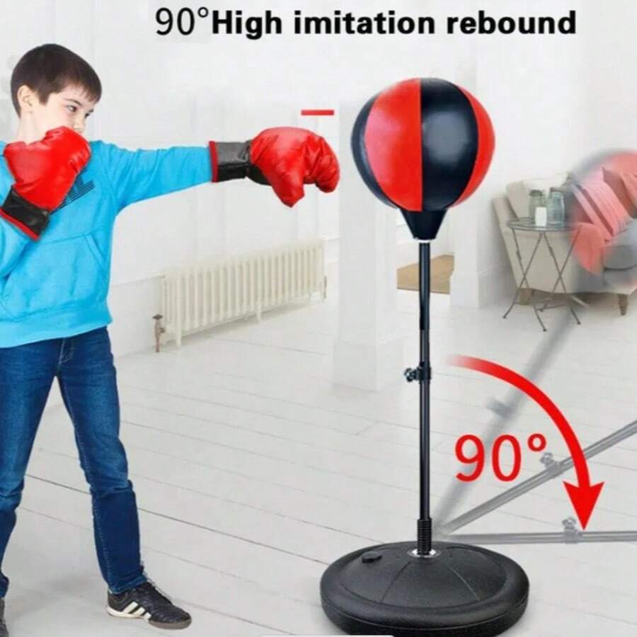 Punching Bag Adjustable Height Vertical Boxing Punch Stand For Training - Black - View 1