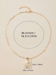 ZHIXUN 1件復古經典肖像吊墜項鍊，中性飾品，適合日常配戴與送禮 - 項鍊 - 查看 6