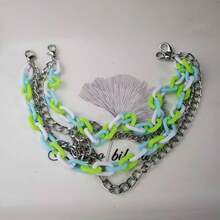 1 Pair Acrylic Chain With Silver Metal Chain, Shoe Decoration, Fashion Girly Style, Lightweight And Easy To Detach, Suitable For Christmas, Thanksgiving DIY Decoration On Boots, Bags, Pants, Clothes