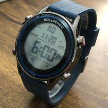 Men's Electronic Watch Thin Digital Watch Waterproof Bezel Night Light - Azul - Ver 1