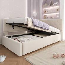 Tagesbett 90x190 cm mit Stauraum & Lattenrost – Polsterbett als Schlafsofa für Kinder/Jugendliche, Samtbezug rosa, ohne Matratze