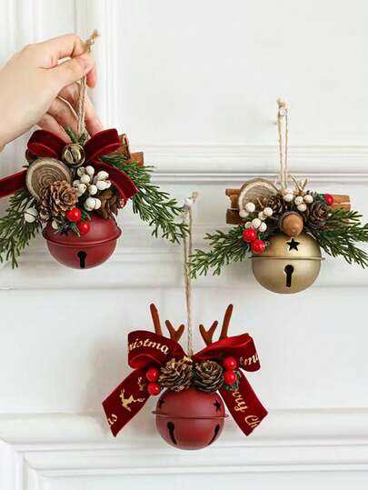 2pcs/Set Of Different Styles Of Christmas Bell Ornaments, Multifunctional Christmas Tree Ornaments, Exquisite Christmas Ornaments, Christmas Tree Decoration DIY Accessories Props Window Christmas Decorations, Suitable For Christmas Party Supplies, Christmas, Christmas Tree Decorations, Home Decoration, Valentine's Day, Gift Exchange, Birthday Holiday Decoration, Wedding, Baptism And Other Places