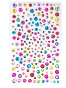 2/4/6mm 面部水钻、发饰贴纸、眉毛水晶宝石贴纸、钻石贴纸 - 綠色 - 查看 8