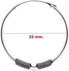 ENTREPLATA Aros de Plata 925 Estilo Bali – Dos Pendientes Criollas Piercing Unisex Hechos a Mano de 25 mm – Diseño Artesanal en Plata de Ley – Modelo 1 - Par - Ver 4