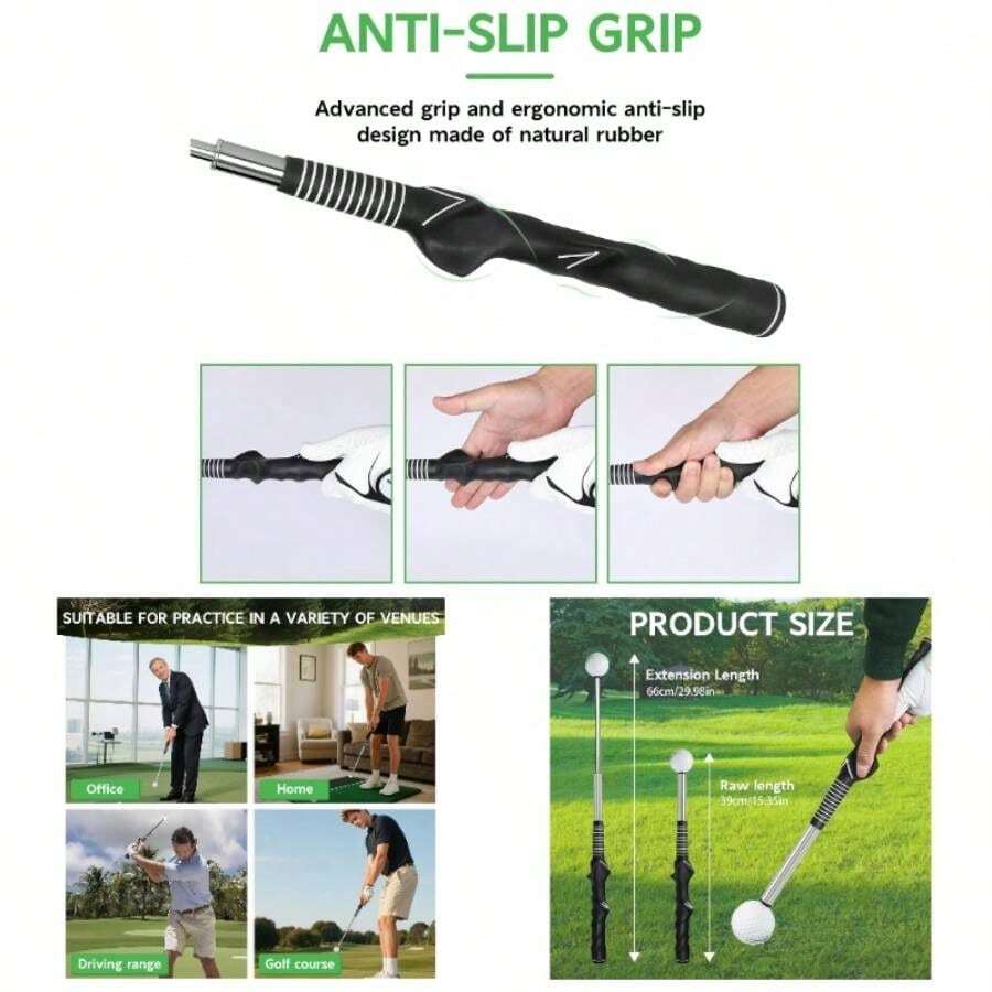Retractable Swing Training Aid - Swing Trainer, Portable Grip Trainer Indoor Outdoor Practice, Improving Strength - 右手高爾夫揮桿訓練器 - 查看 1