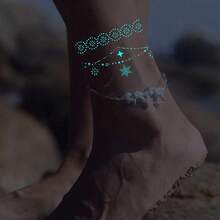 A Luminous Temporary Tattoo Sticker, Using Luminous And White Ink, Designed With A Shining Star And Eye Pattern.This Shiny, Waterproof Fake Tattoo Can Last 2 To 5 Days And Provides Effective Coverage.It Is Suitable For Use In.. - BB-lD01 - View 8