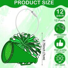 12 Pcs Cheer Luggage Tags Suitcases Travel Labels With Metal Ring Cheer Pom Pom Keychain Name Cheerleader Teams Gifts Cheerleading Sports Accessories Backpack Charms Women - Green + Cheer - View 6