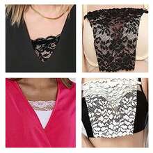 3 件装优雅花卉防眩光胸垫 - 时尚舒适的衬垫，蕾丝针织内衬，适合女性，返校、婚礼等场合。 - 彩色 - 查看 5