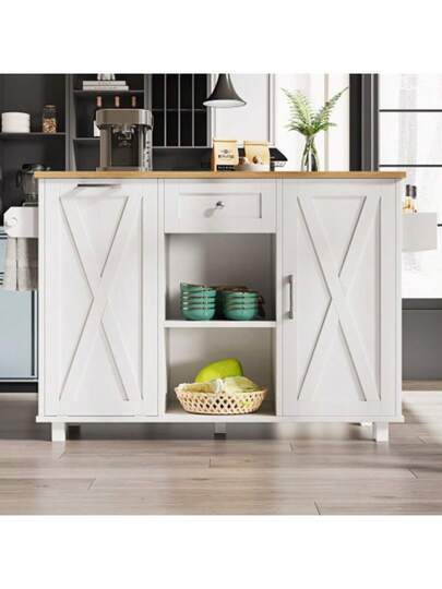 Moderne Kitchen Isl Cabinet Trash Cans, Buffet Cabinet, Multifunctional Dining Tafel Storage Space, Cart Snack Shelves Stretch Function Cabinets, Wit view 5